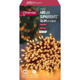 480 Vintage Gold Multi Action LED Supabright Christmas Lights Premier