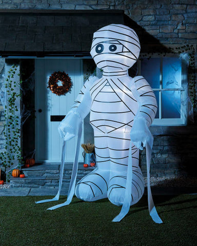 HUGE! 8ft 2.4m Self Inflatable Lit Mummy Halloween Outdoor Garden Party LEDs - Retail ABC - Branded Goods - Discount Prices