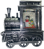 17cm Glitter Water LED Train with Santa Christmas Decoration Xmas - FAULTY Premier