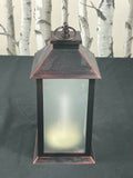 28cm Battery Operated Flickering Fire Effect Lantern Warm Glowing LED Unbranded