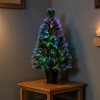 Premier Decorations 2.6ft Fibre Optic Burst Christmas Tree - Green Premier Decorations