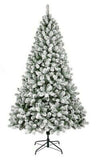 Woodcote Pine White & Green Xmas Snow Flocked Christmas Tree 5FT or 7FT - Retail ABC - Branded Goods - Discount Prices