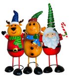 3 Pack 33cm Metal Gingerbread Santa Reindeer Free Standing Christmas Character - Retail ABC - Branded Goods - Discount Prices
