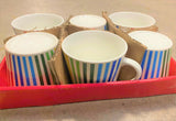 Premier 6 Pack of Rainbow Stripe Pride Ceramic Luxury Hot Drinks Tableware Mugs - Retail ABC - Branded Goods - Discount Prices