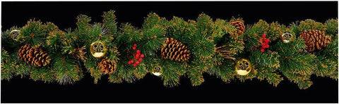 New Premier Decorations Christmas Gold Dressed Christmas Fireplace 1.8 M Garland - Retail ABC - Branded Goods - Discount Prices