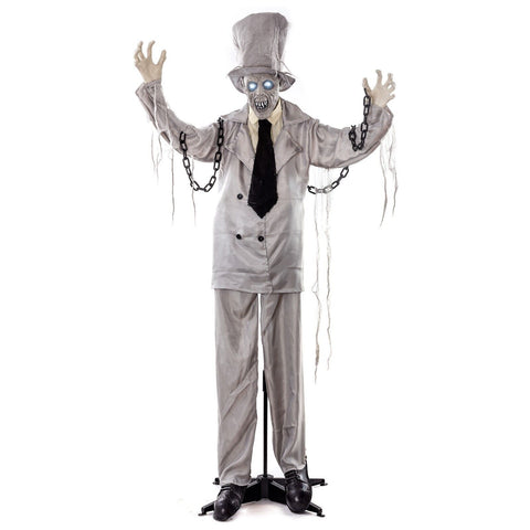 PREMIER 1.8M sound activated animated standing ghoul gent in chains with sound Premier