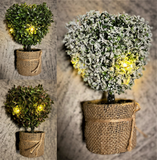 New Glitter Snow Christmas LED Light Heart Shaped Shrubbery Bush Plant Gift Idea Premier Decorations