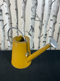 5L Watering Can Mustard Powder Coated Galvanised Steel With Silver Trim Accent . The Outdoor Living Company
