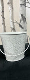 3 Citronella Wax Candles In Decorative Coloured Iron Bucket 10H Grey+White+Black Unbranded