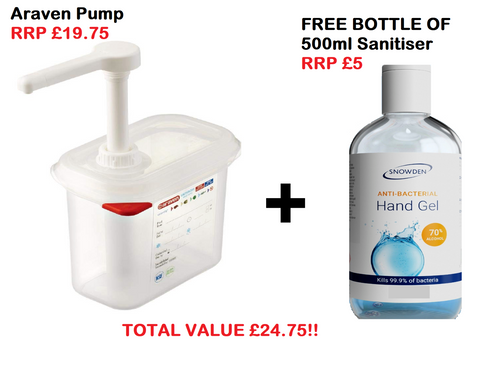 Araven 1.5L Capacity Sanitiser Pump Dispenser PLUS FREE BOTTLE OF SANIT|SER! - Retail ABC - Branded Goods - Discount Prices