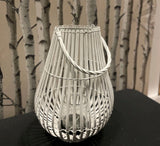 White Large Bamboo Candle Lantern Size H 57 cm x D 30 cm Full Of Natural Flavor. Unbranded