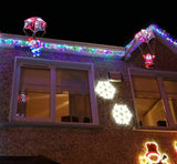 80cm Parachuting Santa Multi-Colour LED Lit Plug - Outdoor + Indoor Use 5m Cable - Retail ABC - Branded Goods - Discount Prices