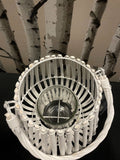 White medium Bamboo Candle Lantern Size H23cm X D20cm With High-Quality Material Unbranded