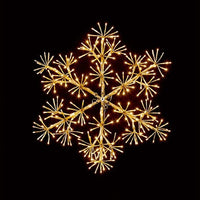 Premier 60cm Gold Starburst Snowflake Window Decoration 300 Vintage Gold LEDs Premier