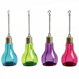 Joblot 56 x Hanging Light Bulb Shape Tealight Holder Glass Outer Protects Flame Unbranded