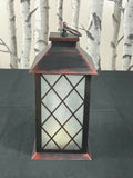28cm Battery Operated Realistic Flickering Fire Effect Lantern Warm Glowing LED Unbranded