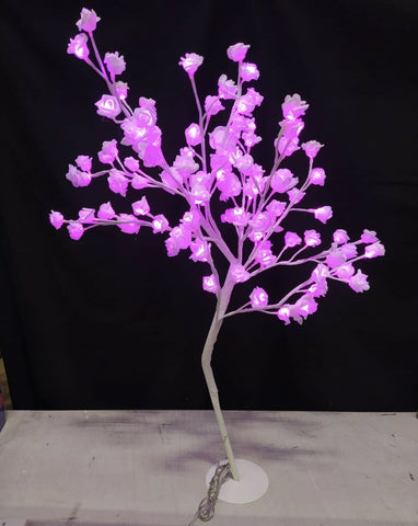 90cm Lit 96 Pink LED Rose Flower Tree Indoor Outdoor Christmas Decoration Mains Premier