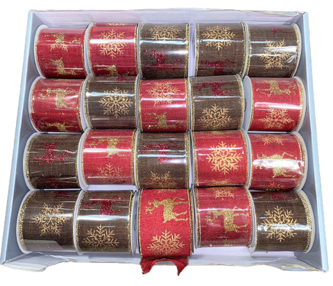 Premier 20 Job Lot Red Glitter Christmas Packaging Roll Gift Wrap - Retail ABC - Branded Goods - Discount Prices