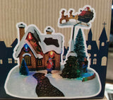 Christmas 15cm Lit Animated House Village Scene Tree Santa 4 Designs Xmas Premier Decorations