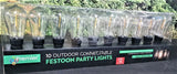 10 Outdoor Connectable Festoon Party Lights Warm White LED 4.5m Garden Xmas - Retail ABC - Branded Goods - Discount Prices