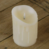 NEW 13 x 9cm Cream Dancing LED Flame Battery Powered Melted Effect Candle - Retail ABC - Branded Goods - Discount Prices
