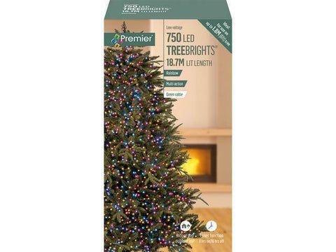 18.7m 750 Rainbow LED Treebrights Multi-action Timer Christmas Tree Lights