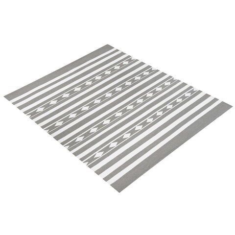ECO RECYCLED PLASTIC OUTDOOR RUG KRU TAUPE & WHITE 120CM X 180CM Handmade