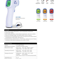 Digital Infrared Forehead Thermometer Room Non-Contact Temperature Gun For Adult Hetaida