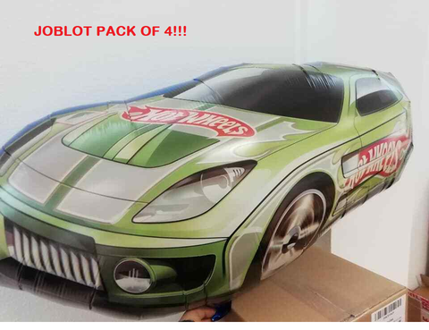 JOBLOT 4 x Hotwheels XL GIANT 36" Foil Sport Car Shaped Helium Birthday Balloon - Retail ABC - Branded Goods - Discount Prices