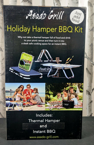 Asado Holiday Barbeque BBQ Stand Hamper Kit PLUS Cool Bag + Portable Instant BBQ Asado
