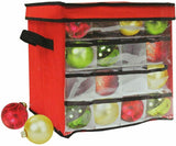 NEW Christmas Ornament Storage Box Fits 64 Ornaments with Trays and Dividers Red - Retail ABC - Branded Goods - Discount Prices