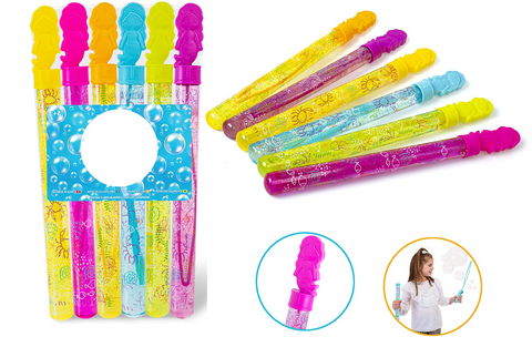 6 Large Mermaid Bubble Swords & Wands - 36cm Outdoor Party Toys Fillers Party Playwrite Group