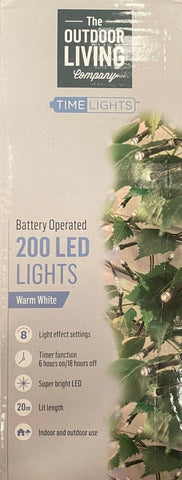 Premier Indoor Outdoor 200 LED Battery Operated Timer Warm White Fairy Lights - Retail ABC - Branded Goods - Discount Prices