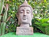 Buddha Head Sculpture Ornament indoor outdoor garden Home Decor Stone Ceramic Premier