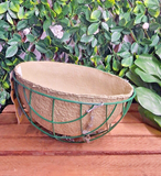 2 Green Wired Hanging baskets Unbranded