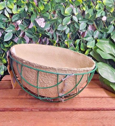 2 Green Wired Hanging baskets Unbranded