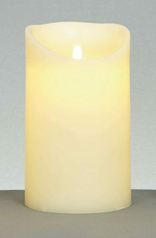 EXTRA LARGE 25 x 15cm Battery Operated Dancing Flame Candle with Timer in Cream Premier
