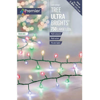 750 Multi-Action Large LED Tree Ultrabrights with Timer Multicolour Xmas Lights Premier