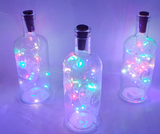 Clear Glass 'Love' Bottle Vase - With FREE Multi Coloured LED Cork light Tesco