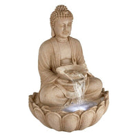 Buddha Water Feature Mains Powered Fountain with LED Lights The Outdoor Living company