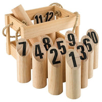 Number Kubb Outdoor Throwing Game Wooden Garden Skittles with Storage Bag Premier