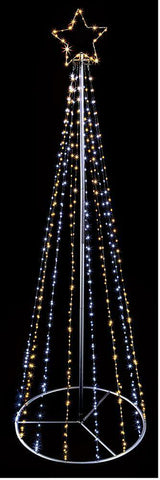 1.4m Microbrights Pyramid Tree 332 White & Warm White LED Speed Control Outdoor premier