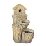 Solar Bird House Cascade Watere Feature Fountain bird bath The Outdoor living company