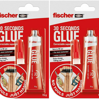 2 x Fischer Premium Industrial Grade Super Glue Gel High Viscosity Fast Grip 15g XPRO