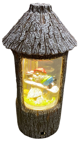 Premier DAMAGED Adorable Mushroom Gnome LED Light Up Snow Globe Decoration Premier