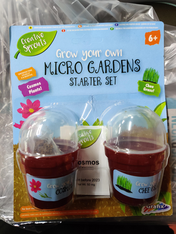 Chee Grass & Cosmos Plants Micro Gardens Childrens Creative Grow Your Own Plants - Retail ABC - Branded Goods - Discount Prices