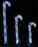 Set of 3 Lit Soft Acrylic Candy Canes with Multi-Coloured LEDs Flexi Christmas - Retail ABC - Branded Goods - Discount Prices