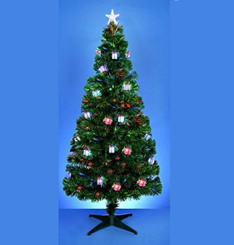 Premier Christmas Fibre Optic Tree with Colour Changing Parcels - 1.8M/180cm - Retail ABC - Branded Goods - Discount Prices