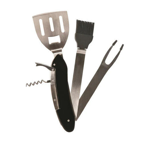 5 In 1 BBQ Tool Kit Barbecue Multi Tool Spatula Fork Brush Bottle Opener Unbranded