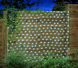Solar LED Net Lights 200 Cool White Garden Fairy Trellis Lights W 1.5M x H 3M The Outdoor Living Company